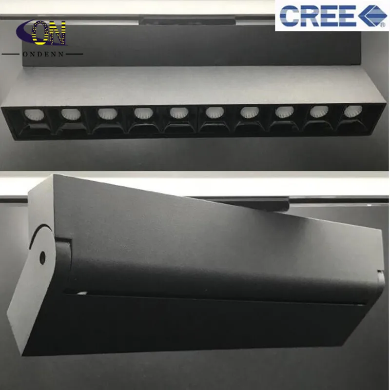 Трековое светодиодное освещение CREE 10 Вт 15 20 30 светодиодные рельсовые светильники