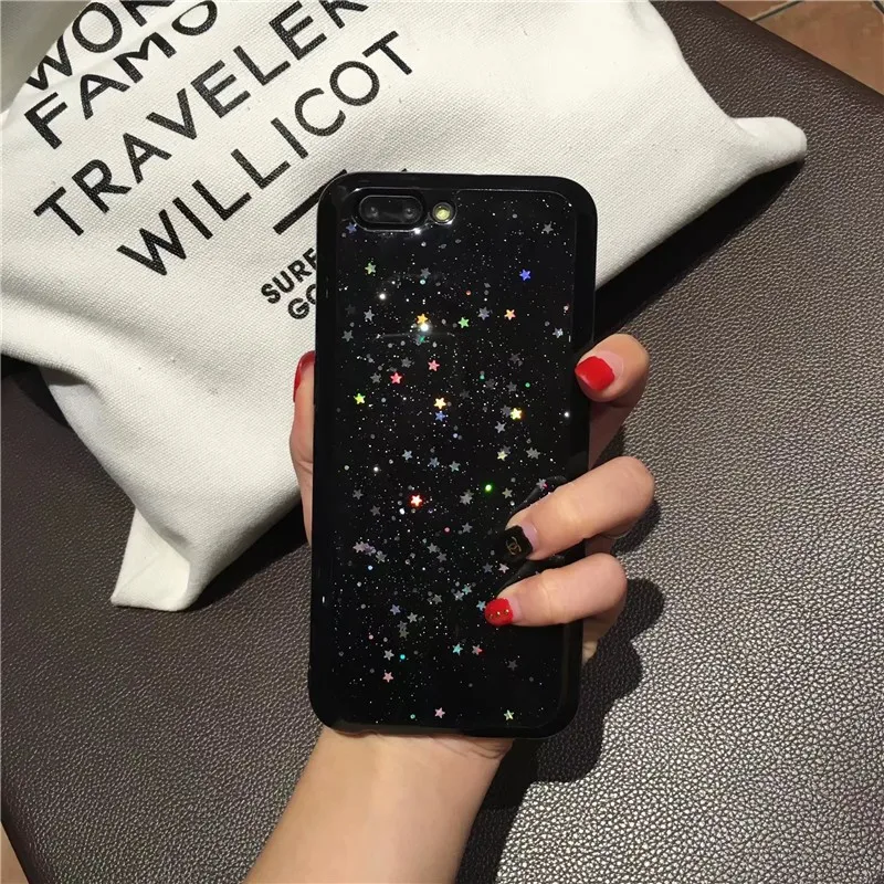 Новая мода мобильный Телефонные Чехлы немного блеска звезды просто Стиль Мягкие