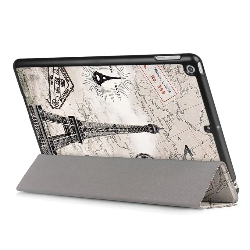 Ультратонкий кожаный чехол с принтом для Apple, iPad 9,7 A1822 A1823 A1893, чехол для планшета, откидная подставка
