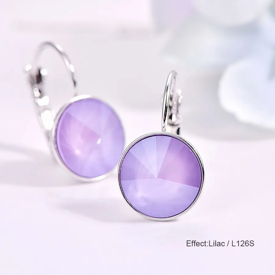 L126S Серьги-гвоздики с кристаллами Swarovski, новые модные круглые женские серьги Bella, вечерние свадебные серьги, ювелирные изделия, подарок для мамы и женщины - Окраска металла: L126S