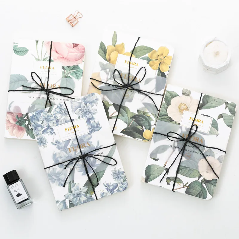 

2018 Vintage Flower A5 Notebook Blank Paper 80 sheets Diary Drawing Note Book And Journals Notepad Stationery School Supplies