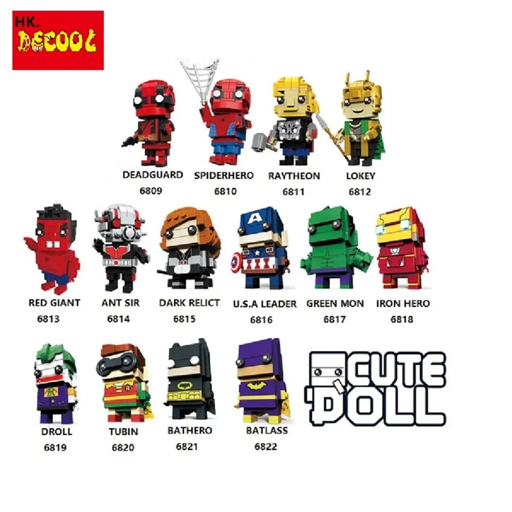 Совместимость с legoed Decool marvel brickheadz Супергерои Мстители бетмен И Дедпул игрушки