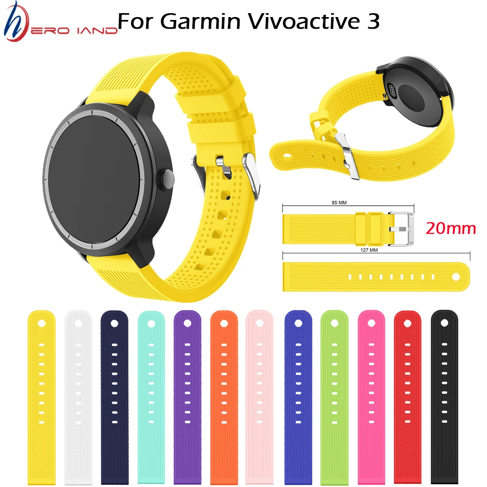 Мягкий силиконовый сменный ремешок для Garmin Vivoactive3 3 Vivomove HR смарт браслет Forerunner 645