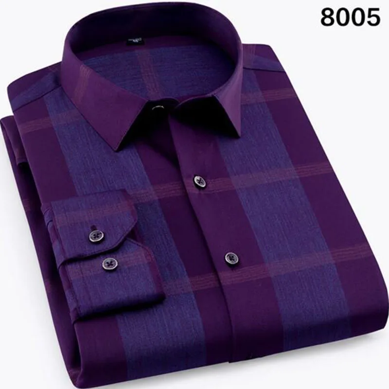 Мужские деловые рубашки с длинным рукавом для работы Camisa формальные в клетку