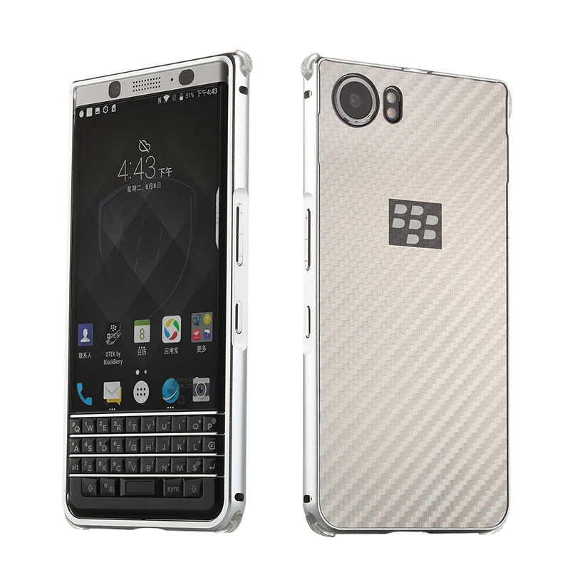 Для Blackberry KEYone случае Алюминий металлический каркас бампер из углеродного волокна ПК Жесткий Чехол для ключевых два противоударный Капа для fundas