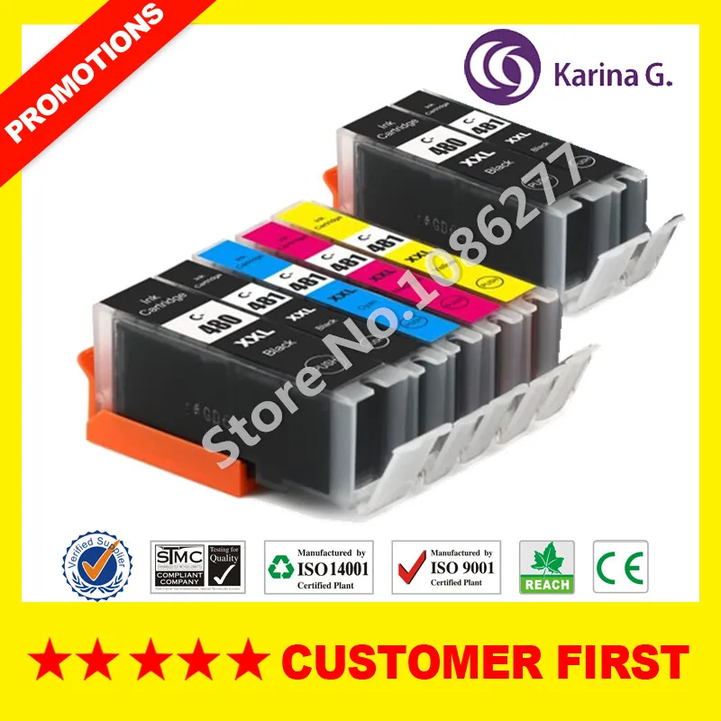 Совместимый с Canon PGI 480 CLI 481 PGI480 CLI481 картридж для PIXMA TR7540 TR8540 TS6140 TS8140 TS9140|Чернильные