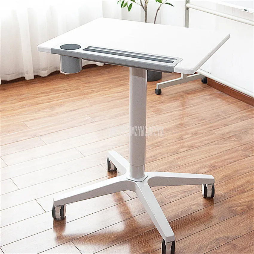 

Movable Laptop Desk With 4 Wheel Height Liftable Bed Side Table For Laptop Desk Notebook Stand Tray Aluminum Alloy Base UP110