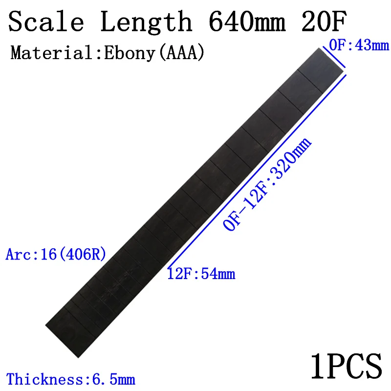 Scale Length640mm20F 3A Африканский эбонитовый для акустической Гитары Электрический Гитары Классическая Гитары кленовым грифом Гитары делая Материал - Цвет: Scale Length640mm20F