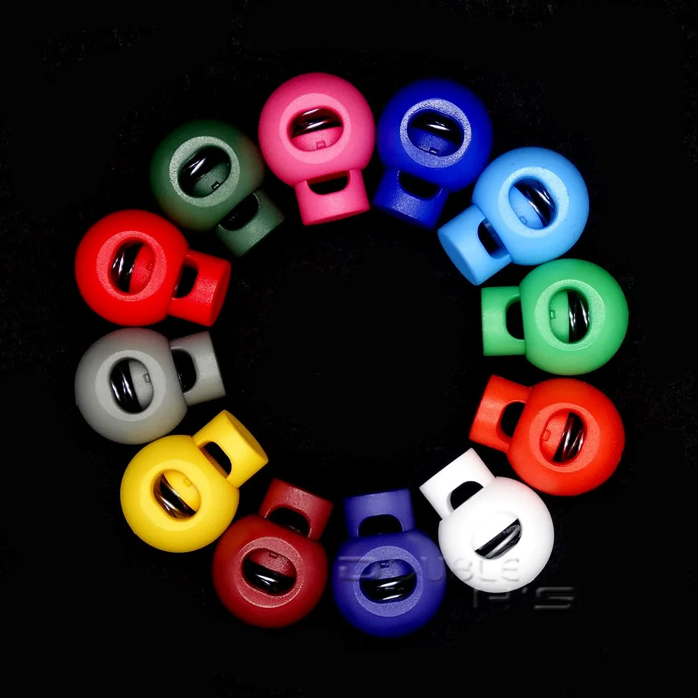 50pcs/lot Colorful Ball Cord Lock End Stops Round Toggle Stopper for Sport Cloth Bag Accessories | Дом и сад