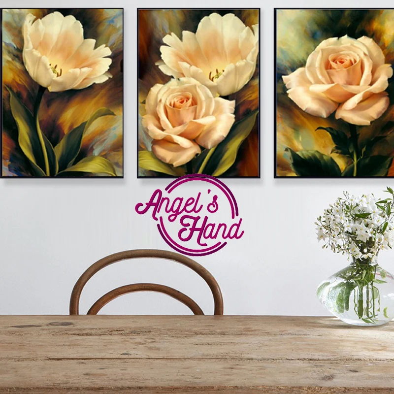 

3 pcs/set,DIY 5D Full spuare Diamonds Embroidery Flowers Diamond Painting Cross Stitch Kits Rose,Diamond Mosaic Home Decoration