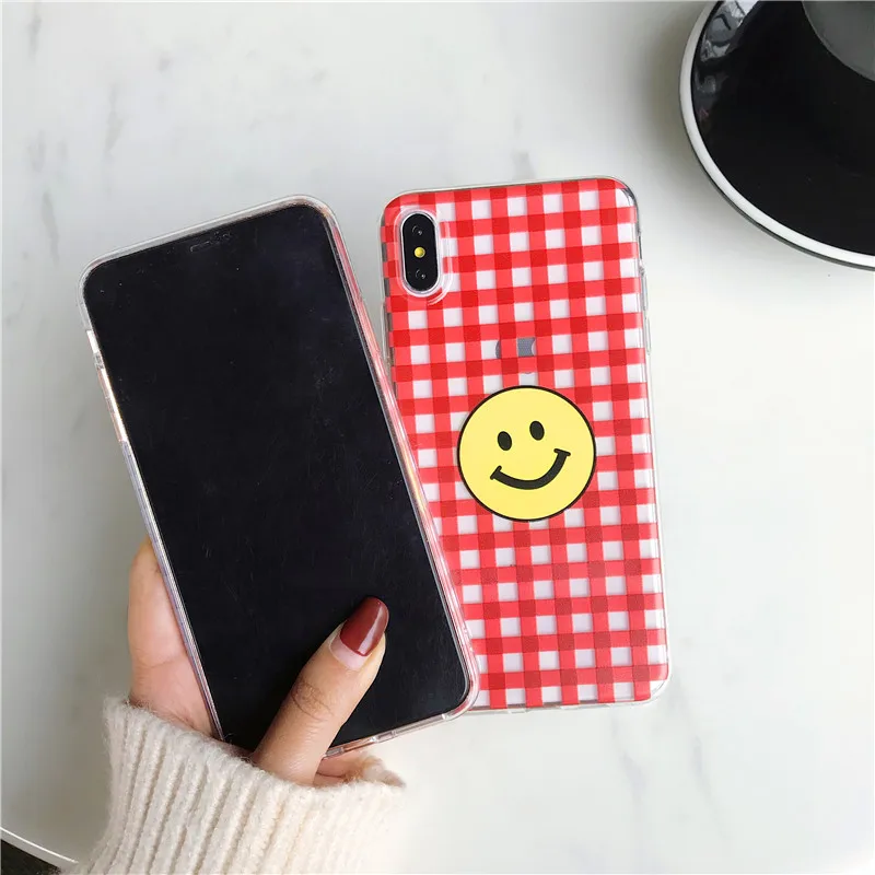 Простой смайлик желтый мягкий силиконовый чехол для телефона Fundas Coque iPhone 6 S Plus 7 8 X