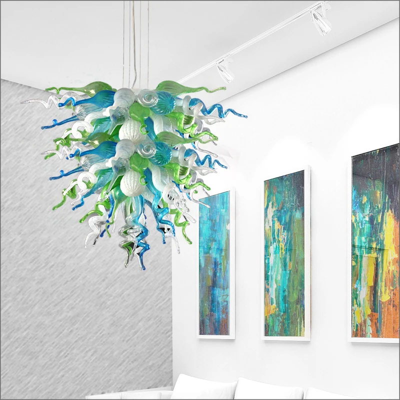 French Style Mouth Blown Glass Chandelier Lightings Hanging LED Art Pendant Lights for KTV Decor | Лампы и освещение