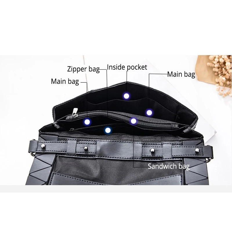 Черная Женская сумка через плечо женские сумки-мессенджеры с геометрическим