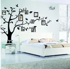 Семейная фоторамка, Летающие птицы, дерево, наклейки на стену, искусство, украшение для дома, гостиной, наклейки, плакаты для спальни, наклейка на стену из ПВХ