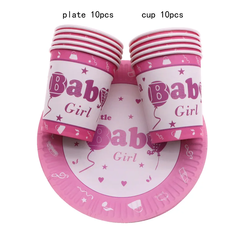 baby pink Минни Маус вечерние украшения Дети Единорог одноразовые посуда тарелки чашки, ребенок, душ принадлежности для дня рождения - Цвет: baby pink