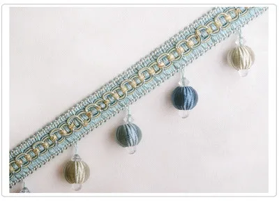 Light blue 11 Ярд/упаковка Европейский стиль вискоза кружевная бахрома с кисточками мяч занавес бусины диван аксессуары для скатерти пом кружевная отделка Diy украшения - Цвет: Light blue