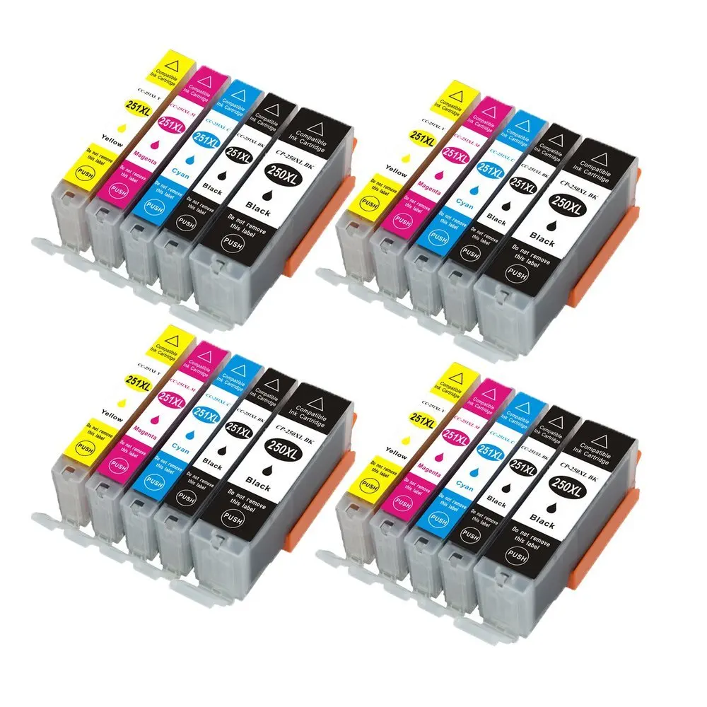 20x PGI 250 CLI 251 картридж совместимый для Canon PIXMA MX922 IP7220 IP8720 IX6820 MG5522 MG5420 MG5422 MG5520