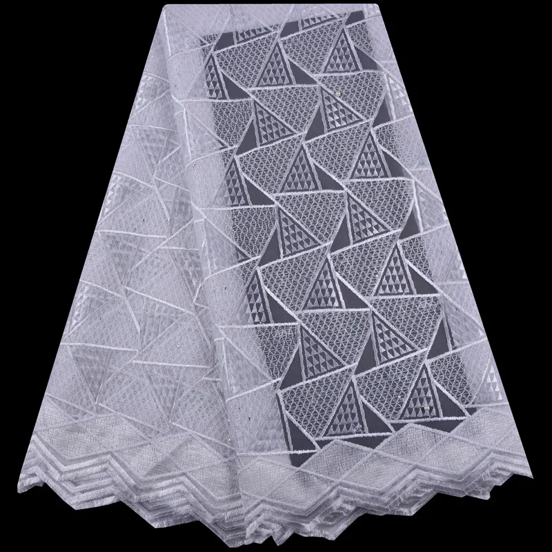 Милая последняя африканская кружевная ткань 2019 белая с вышивкой свадебная