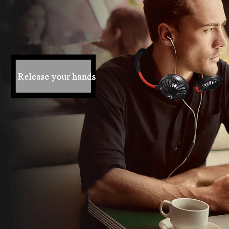 2019 Новый USB Перезаряжаемые носимых Портативный Hand Free шейным вентилятор