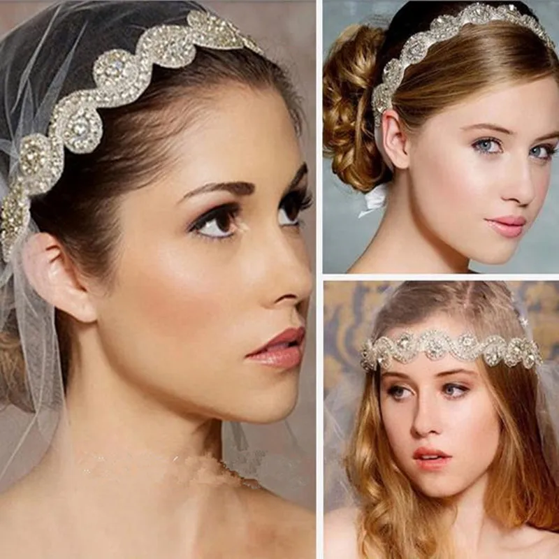 Модный свадебный белый ободок для волос головной убор Свадебная лента тиара