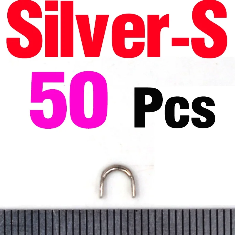 Silver S 50Pcs MNFT 50 шт. Спиннер легкий Спиннер кливисы сложенный Размер L/M/S золотой серебряный DIY рыболовные аксессуары для приманки - Цвет: Silver S 50Pcs