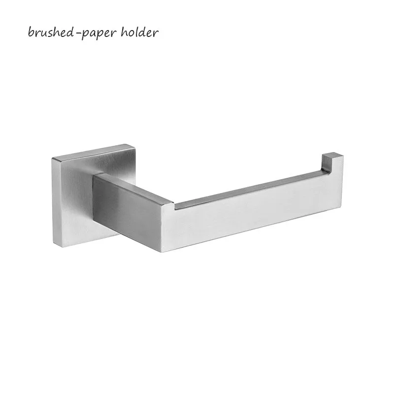 brushed paper holder Черный& Матовый Золотой и хромированный держатель для полотенец Полотенца кольцо туалет Бумага держать халат крючок, Товары для ванной Ванная комната оборудования 4 предмета в комплекте - Цвет: brushed paper holder