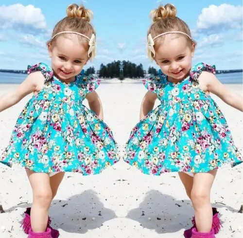 Летнее цветочное платье для маленьких девочек Boutique Kids сарафан трусики одежда |