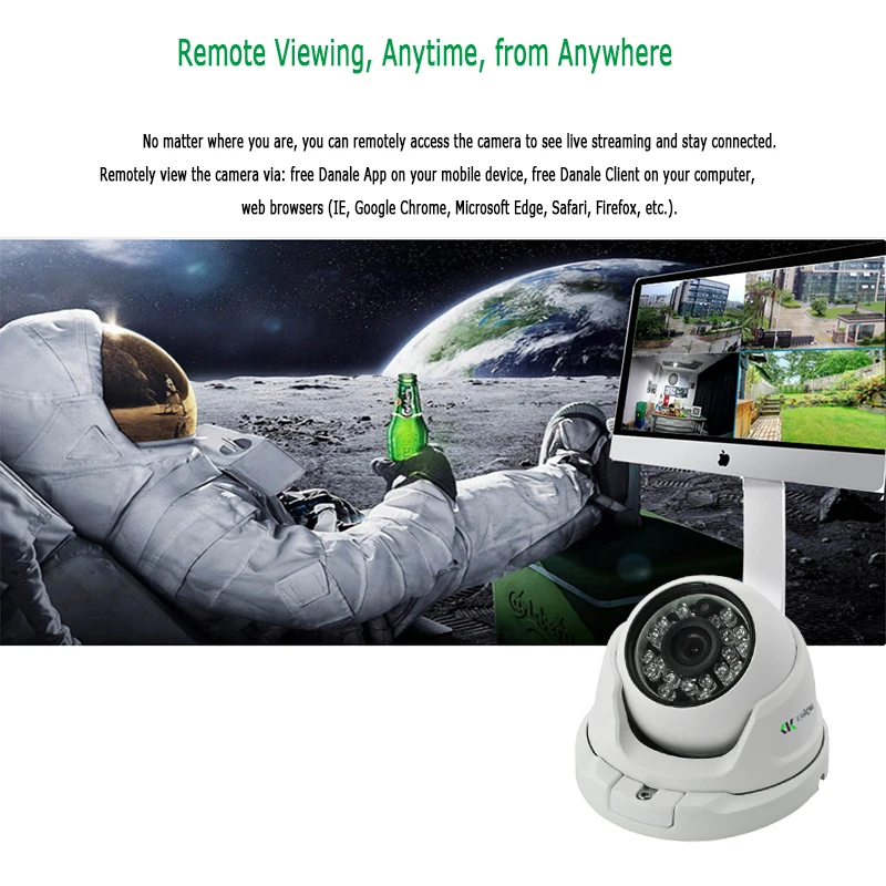 KingCam 4MP Безопасная аудио IP-камера с металлическим корпусом, защищенная от вандализма, с поддержкой 48V POE, широким углом обзора и возможностью записи видео в формате 1080P ONVIF, система видеонаблюдения CCTV с микрофоном.