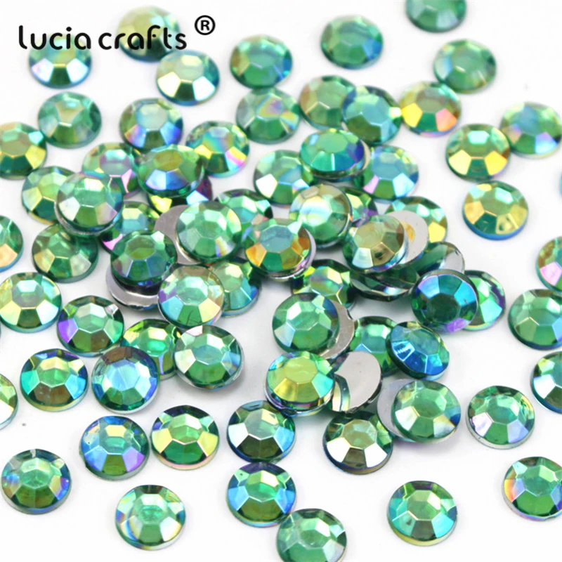 Lucia crafts 100 шт/200 шт 8 мм ss40 разноцветный вариант акриловые радужные Стразы Самоцветы DIY аксессуары материалы D1206