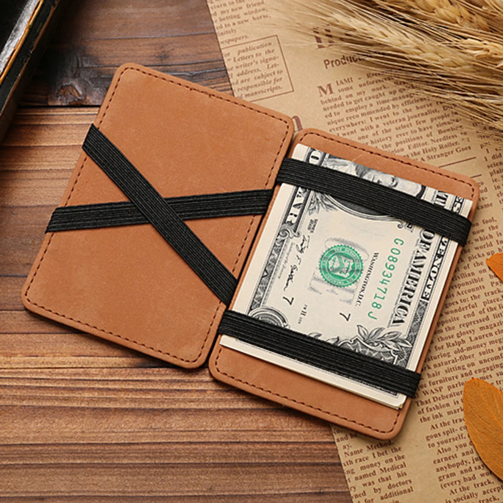 Лидер продаж модный новый мужской волшебный тонкий кошелек из искусственной