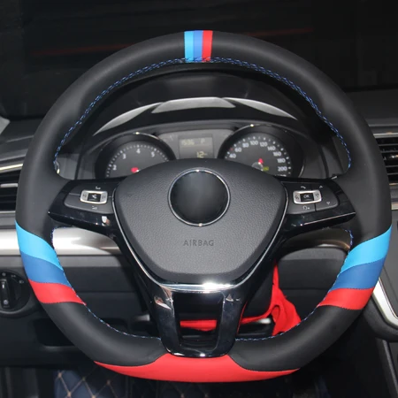 Style1 Ручная швейная рулевого колеса автомобиля крышки замшевые для Volkswagen VW Golf 7 Mk7 новые поло Jetta Passat B8 Tiguan Sharan Touran - Название цвета: Style1
