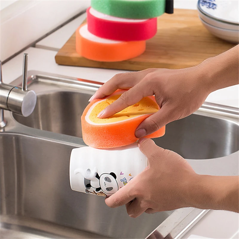 2 шт. Милая толстая губка для чистки посуды миска антипригарное масло кухонные
