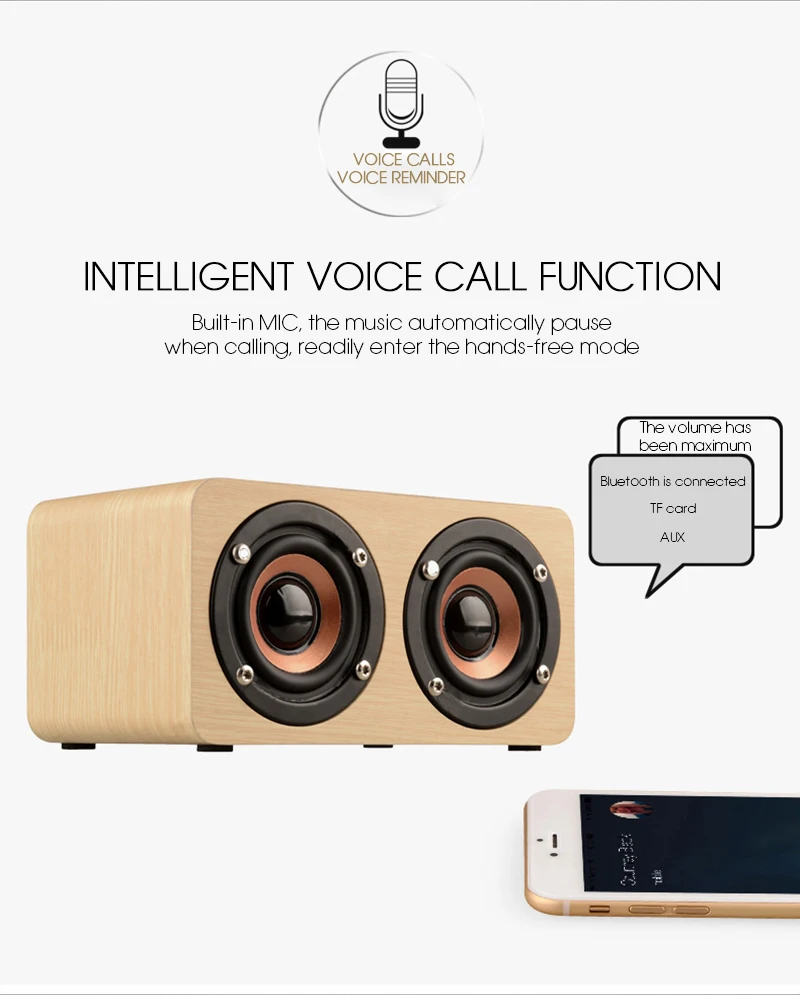 KAPCICE деревянный Беспроводной Bluetooth Динамик Портативные Hi-Fi плееры шок бас Altavoz TF caixa де сом звуковая панель для iPhone Samsung Xiaomi