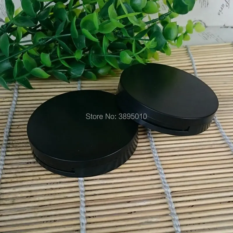 Матовый черный пустой румяна Круглый футляр для теней век компактный контейнер