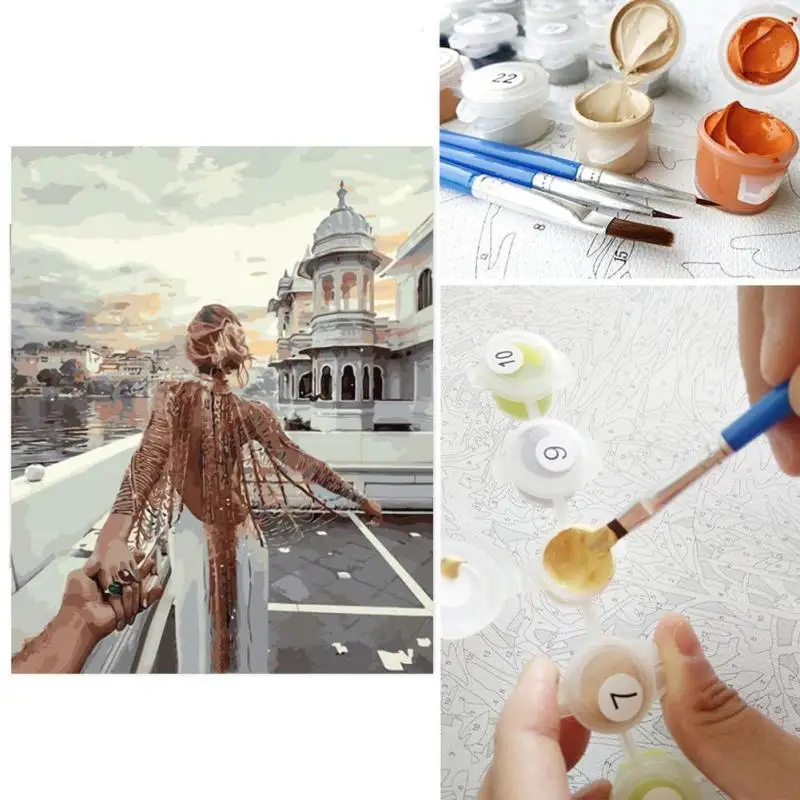Frameless Pictures Painting By Numbers Handpainted Lover Canvas Oil No Fram Wall Art Picture Artwork For Living Room | Дом и сад