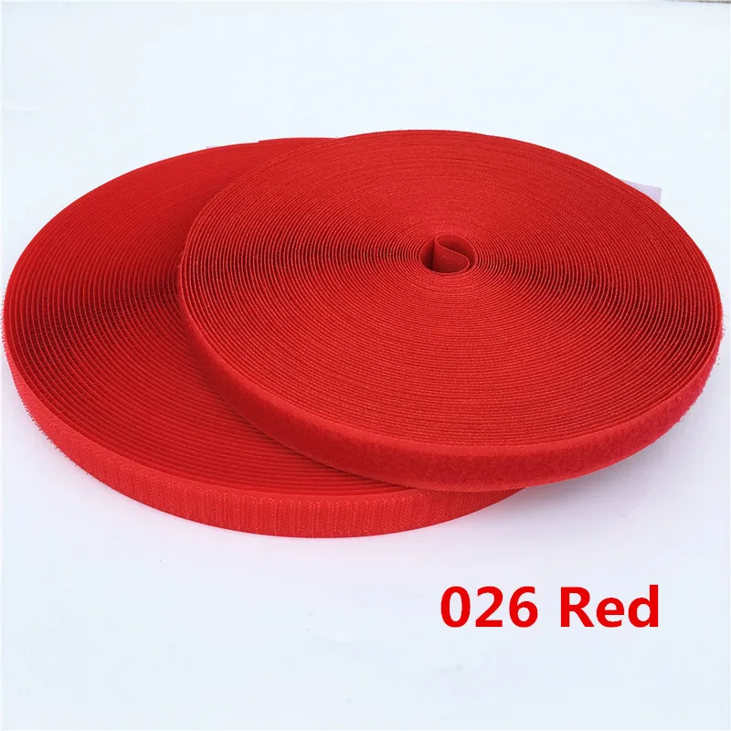026 Red 1 метр волшебная лента 2,5 см без самоклеящейся застежки крюк и петля лента DIY полиэстер нейлон Швейные аксессуары Klittenband без клея - Цвет: 026 Red