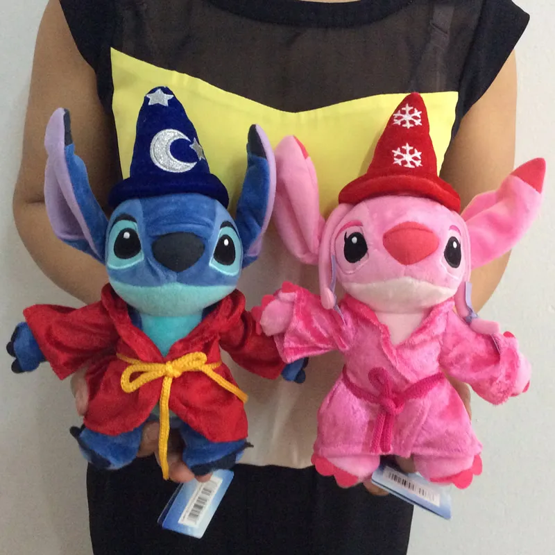 Spedizione gratuita 25cm 9.8 ''Lilo e Stitch giocattoli di peluche mago Stitch e angelo farcito animale morbido Baby Doll regalo di compleanno per bambini