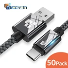 50 упаковок USB Type C кабель TIEGEM Type-C Быстрая зарядка USB-C кабель для передачи данных для Samsung Galaxy S8 Note 8 Nexus 5X 6P OnePlus 2 USB C