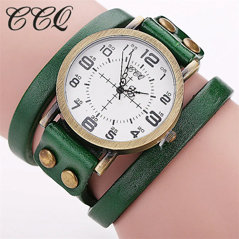 Часы наручные CCQ женские кварцевые винтажные Роскошные повседневные с браслетом