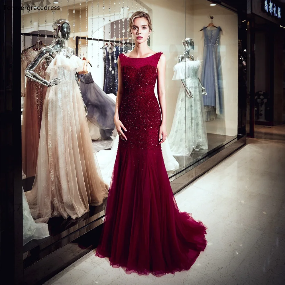 Вечерние платья бордового цвета Forevergracedress модель 2019 года платье русалки с