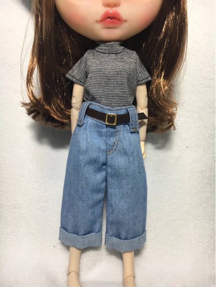 T02-X589 Blyth Кукла Одежда 1/6 куклы аксессуары azone ручной работы одежда полосатая футболка широкие брюки