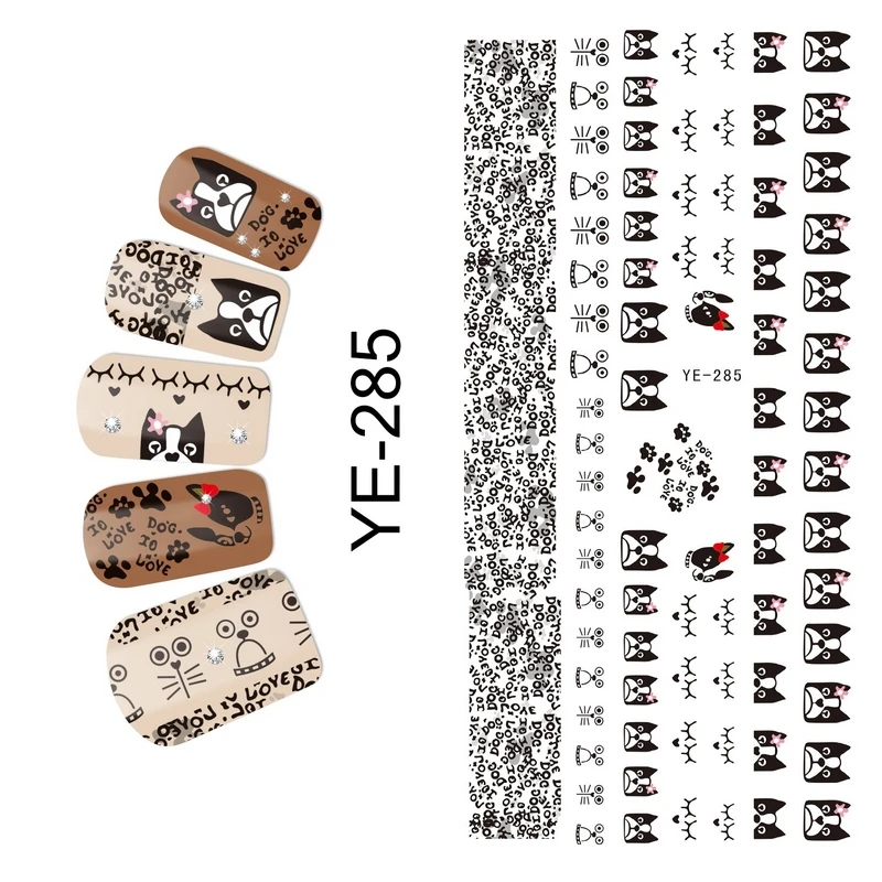 Uprettego ногтей Красота воды Наклейка ползунок наклейки для собака главы Девушка