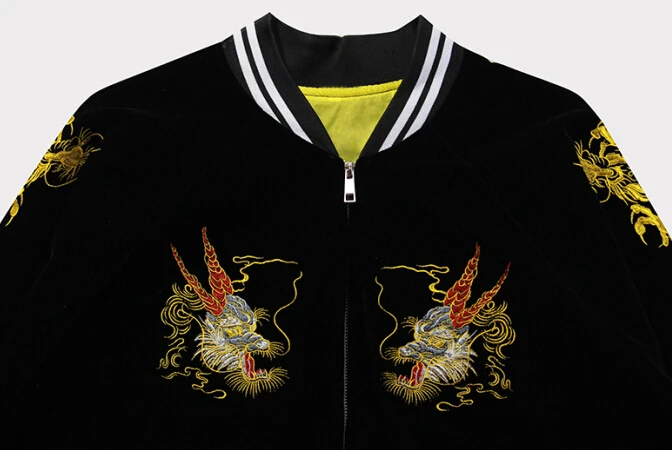 

2019 Spring and Autumn Couples Coats New Japanese Heavy Industry Embroidered Velvet Baseball Suits for Men and Women