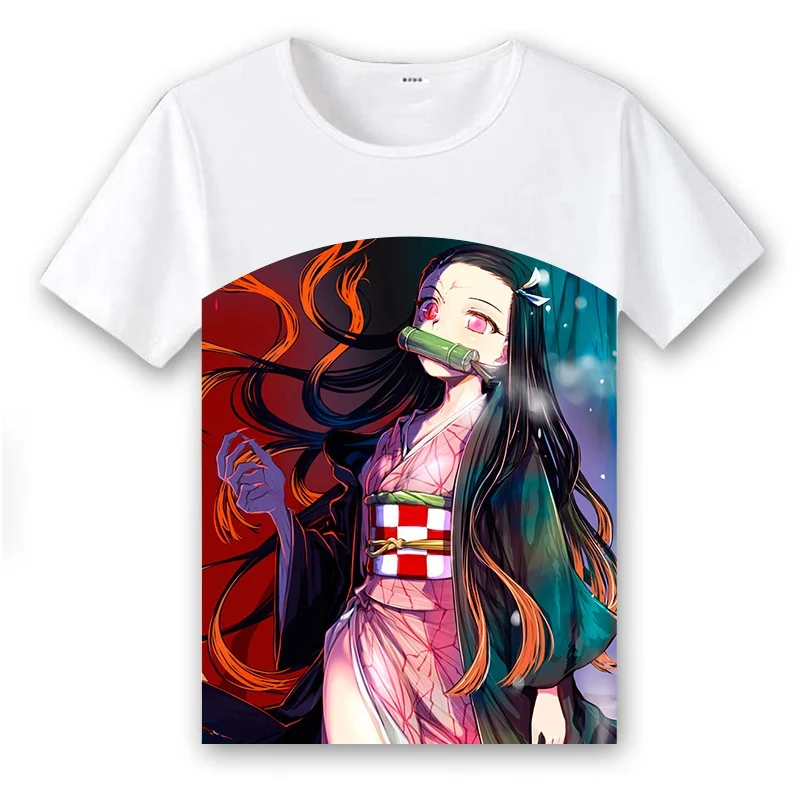 2 Футболка унисекс в японском стиле с героями аниме «Demon Slayer Kimetsu no Yaiba Tanjirou Kamado Nezuko Kamado»; костюм для косплея; летняя футболка; Повседневный Топ - Цвет: 2
