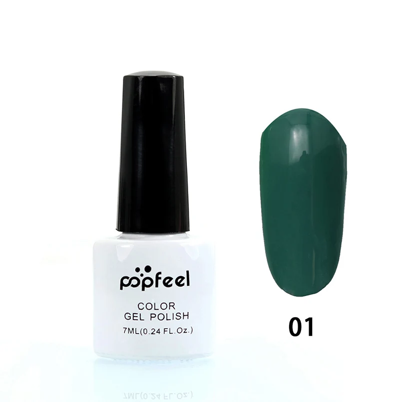 POPFEEL 7 мл зеленый цвет серии Гель-лак для маникюра замочить от УФ-светодиодный