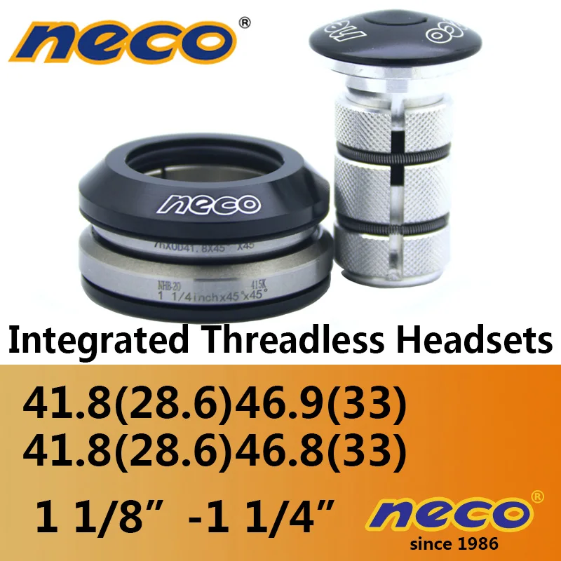 Велосипедная гарнитура NECO 42 47 41 8 46 9 мм 1 1/8 1/4 конический подшипник для шоссейного