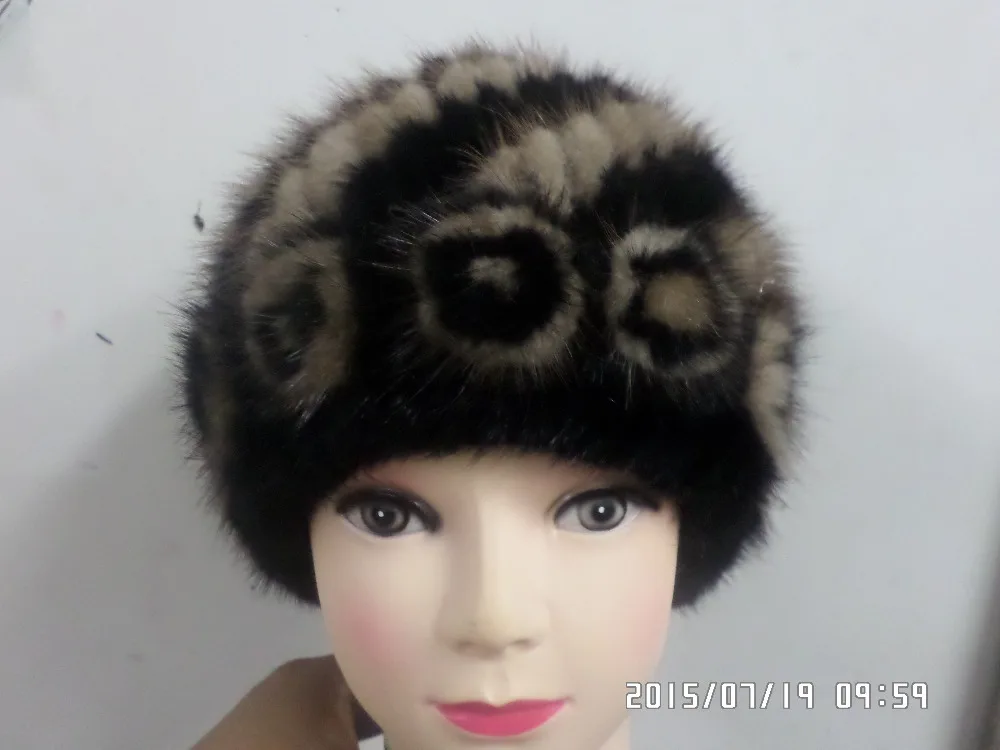 

Linhaoshengyue The Real Mink Woven Fur Flower Hat