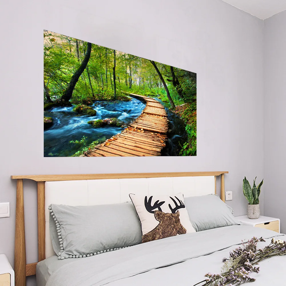 3D пейзаж DIY настенные расписные обои на клейкой основе съемные наклейки