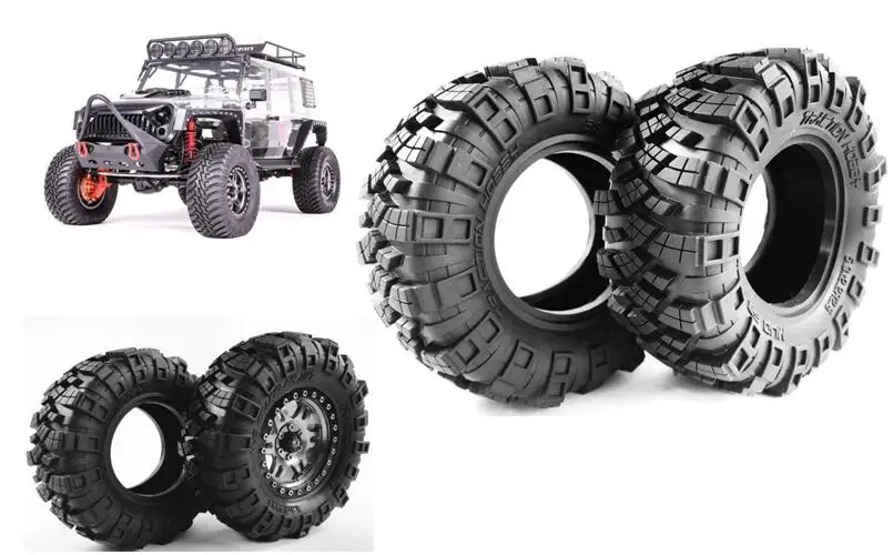Пара колес/шин Beadlock 2 6 для KM2 km1 TH1 TH2 тяга хобби F150 1/8 Wrangler JK Rock crawler truck jRAXXAS TRX4