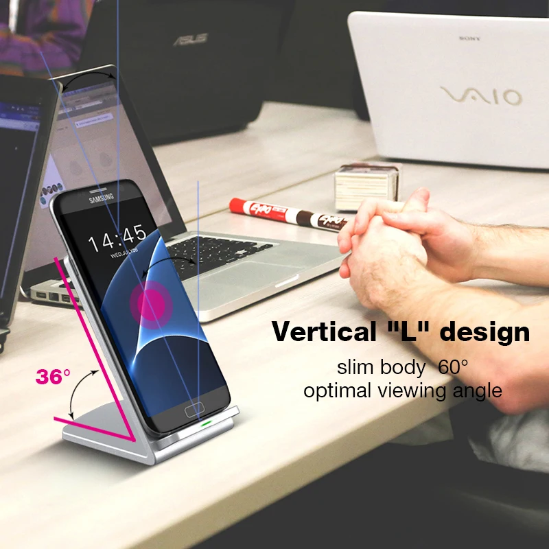 Moweek Qi Беспроводное зарядное устройство для iPhone XS Max XR X 8 Быстрый Держатель